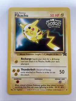 Pokemon TCG - PIKACHU - #4 - STAMPED PROMO - 1999 POKEMON FIRST MOVIE WB - LP - Image 1