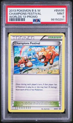 2013 POKEMON B&W PROMO WORLDS 13 #BW95 CHAMPIONS FESTIVAL PSA 9 - Image 1