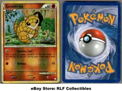 2010 Pokemon, Heartgold & Soulsilver, #79/123 Sandshrew, Reverse Holo Common - Image 1