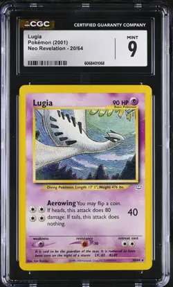CGC 9 MINT Lugia 2001 Neo Revelation 20/64 Pokemon Card - Image 1