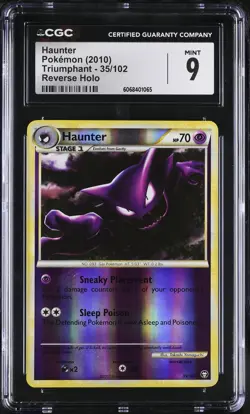 CGC 9 MINT Haunter 2010 Triumphant 35/102 Reverse Holo Pokemon Card - Image 1