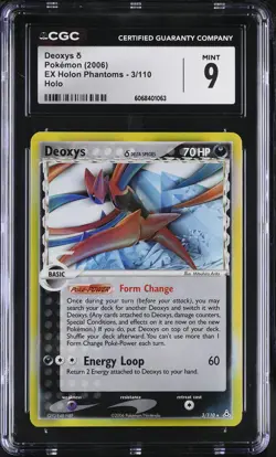 CGC 9 MINT Deoxys ´ 2006 EX Holon Phantoms 3/110 Holo Pokemon Card - Image 1