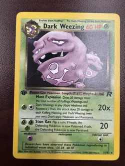 Pokemon Dark Weezing TCG Non-Holo Card 31/82 1st Edition Rare LP+ - Image 1