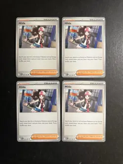 4x Hilda 084/086 Pokemon Card Playset White Flare Trainer Supporter PTCG NM - Image 1
