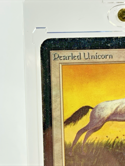VINTAGE ALPHA - Pearled Unicorn MTG Magic the Gathering Card in Magnetic Holder - Image 2