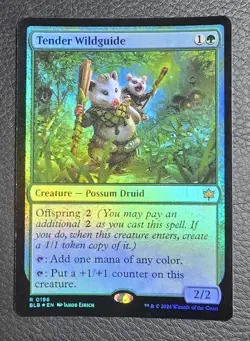 FOIL Tender Wildguide #196 Bloomburrow MTG LP Magic Card - Image 1