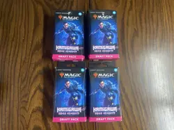 Magic The Gathering MTG Kamigawa Neon Dynasty Draft Pack 3 Draft Booster X4 Lot - Image 1