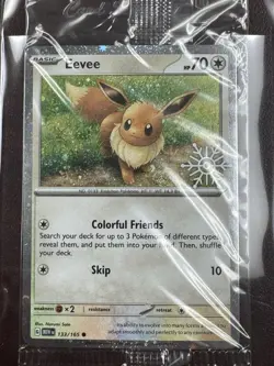 Eevee 133/165 SEALED Pokemon Holiday Calendar 2025 Festive Stamp Snowflake - Image 1