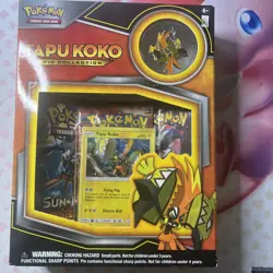 POKEMON TCG Tapu Koko Pin Collection Factory Sealed Box-3 Booster Packs,Pin,Foil - Image 1