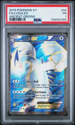 PSA 1 Lugia EX 94/98 Full Art Ultra Rare Holo XY Ancient Origins 2015 Pokemon PR - Image 1