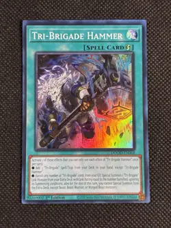 YuGiOh! - Tri-Brigade Hammer DOOD-EN068 Super Rare 1st Edition Near Mint - Image 1