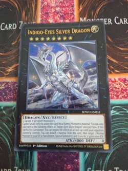 Yugioh Indigo-Eyes Silver Dragon SDWD-EN032 Ultra Rare 1st Edition Near Mint - Image 1