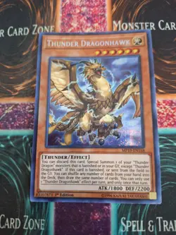 Yugioh Thunder Dragonhawk MP19-EN168 Prismatic Secret Rare 1st Edition Near Mint - Image 1
