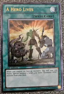 Yugioh A Hero Lives GENF-EN098 Ultimate Rare 1st Ed NM - Image 1