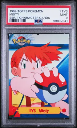 1999 TOPPS POKEMON SER 1 CHARACTER CARDS #TV3 MISTY PSA 9 - Image 1