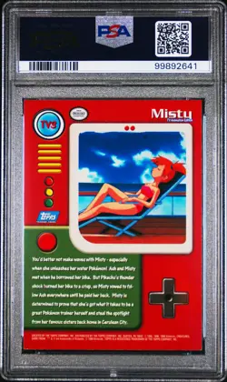 1999 TOPPS POKEMON SER 1 CHARACTER CARDS #TV3 MISTY PSA 9 - Image 2