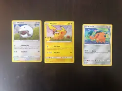 Pikachu 25th Anniversary Card SWSH039 Promo Pokemon Wooloo Card Lot Of 3 - Image 1
