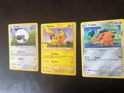 Pikachu 25th Anniversary Card SWSH039 Promo Pokemon Wooloo Card Lot Of 3 - Image 2
