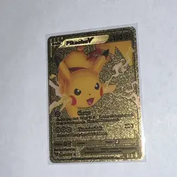 Pikachu V Gold Foil Metal Pokemon Card Gift Fan Art Collectible - Image 2