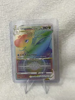Pokemon Go Dragonite VSTAR Holo Card 081/078 Secret Rare Rainbow Dragon - Image 1