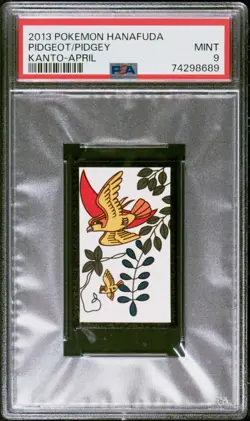 Pokemon Pidgeot & Pidgey Rare Pokemon Hanafuda Card TCG PSA 9 Mint - Image 1