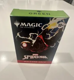 SDCC 2025 Magic the Gathering Marvel Spiderman Welcome Deck Miles Morales GREEN - Image 1