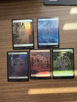 Marvel's Spider-Man Foil Full Art Basic Lands Set Magic The Gathering - Image 1