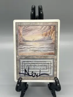 Revised Underground Sea Magic The Gathering Damaged Autographed - Image 1