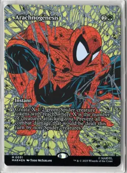 Magic the Gathering Spider-Man Arachnogenesis Borderless FOIL MTG - Image 1