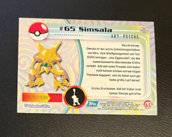 1999 Topps Pokemon Blue Logo TV Animation Edition Simsala #65 - Image 2
