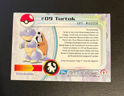 1999 Topps Pokemon Blue Logo TV Animation Edition Turtok #09 - Image 2