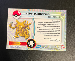 1999 Topps Pokemon Blue Logo TV Animation Edition Kadabra #64 - Image 2
