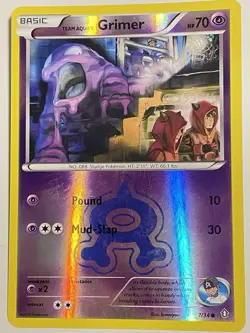 Pokemon - Team Aqua's Grimer - Double Crisis - 7/34 - REVERSE HOLO - M Played - Image 1