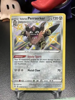 Pokemon TCG Galarian Perrserker SV087/SV122 Shining Fates Shiny Vault NM/Mint - Image 1