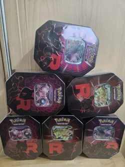 (reserved )Pokemon Tcg Team Rocket Tins 4 Set Of 3 - Image 5