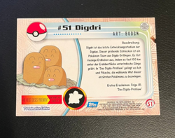 1999 Topps Pokemon Blue Logo TV Animation Edition Digdri #51 - Image 2