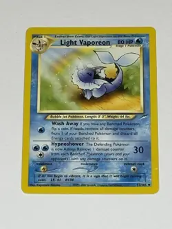 Pokemon Light Vaporeon 52/105 Neo Destiny Non Holo Rare LP - Image 1