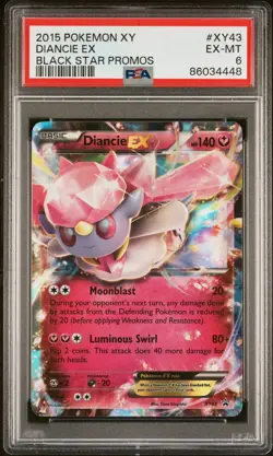PSA 6 - 2015 Pokemon XY Black Star Promos XY 43 Diancie ex - Image 1