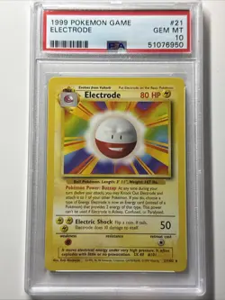 Pokemon Electrode Base Set Unlimited Rare #21 PSA 10 Gem Mint - Image 1