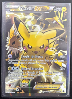 Pokemon TCG: Pikachu EX XY124 Holo XY Black Star #XY124 - Damaged - Portuguese - Image 1