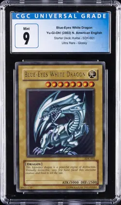 2002 YU-GI-OH! #SDK-001 BLUE-EYES WHITE DRAGON CGC 9 - Image 1