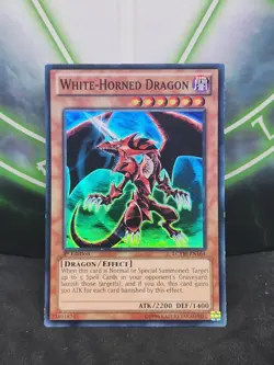 Yugioh White-Horned Dragon LCYW-EN164 Super Rare 1st Edition LP - Image 1