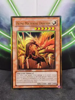 Yugioh Prime Material Dragon GLD2-EN032 Gold Rare NM - Image 1