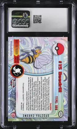 CGC 9 MINT Beedrill Topps 2000 Chrome Series 1 15 Spectra-Chrome Pokemon Card - Image 2