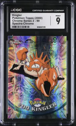CGC 9 MINT Kingler Topps 2000 Chrome Series 2 99 Spectra-Chrome Pokemon Card - Image 1