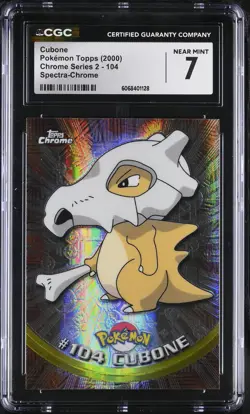 CGC 7 Cubone Topps 2000 Chrome Series 2 104 Spectra-Chrome Pokemon Card - Image 1