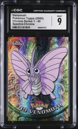 CGC 9 MINT Venomoth Topps 2000 Chrome Series 1 49 Spectra-Chrome Pokemon Card - Image 1