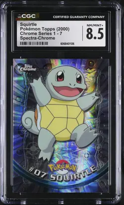 CGC 8.5 Squirtle Topps 2000 Chrome Series 1 7 Spectra-Chrome Pokemon Card - Image 1