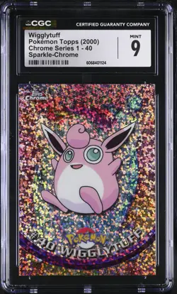 CGC 9 MINT Wigglytuff Topps 2000 Chrome Series 1 40 Sparkle-Chrome Pokemon Card - Image 1