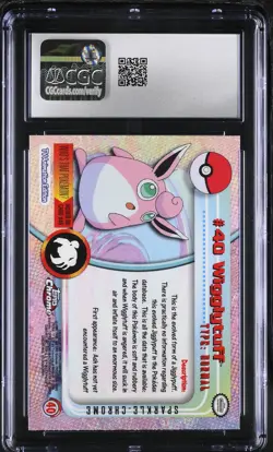 CGC 9 MINT Wigglytuff Topps 2000 Chrome Series 1 40 Sparkle-Chrome Pokemon Card - Image 2